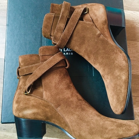 Saint Laurent Brown Suede Ankle Boots - Picture 3 of 7